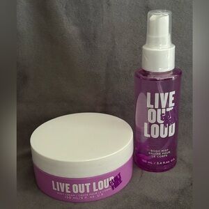 Avon Live Out Loud Duo Bundle Body Mist and Body Cream Guilt Free
